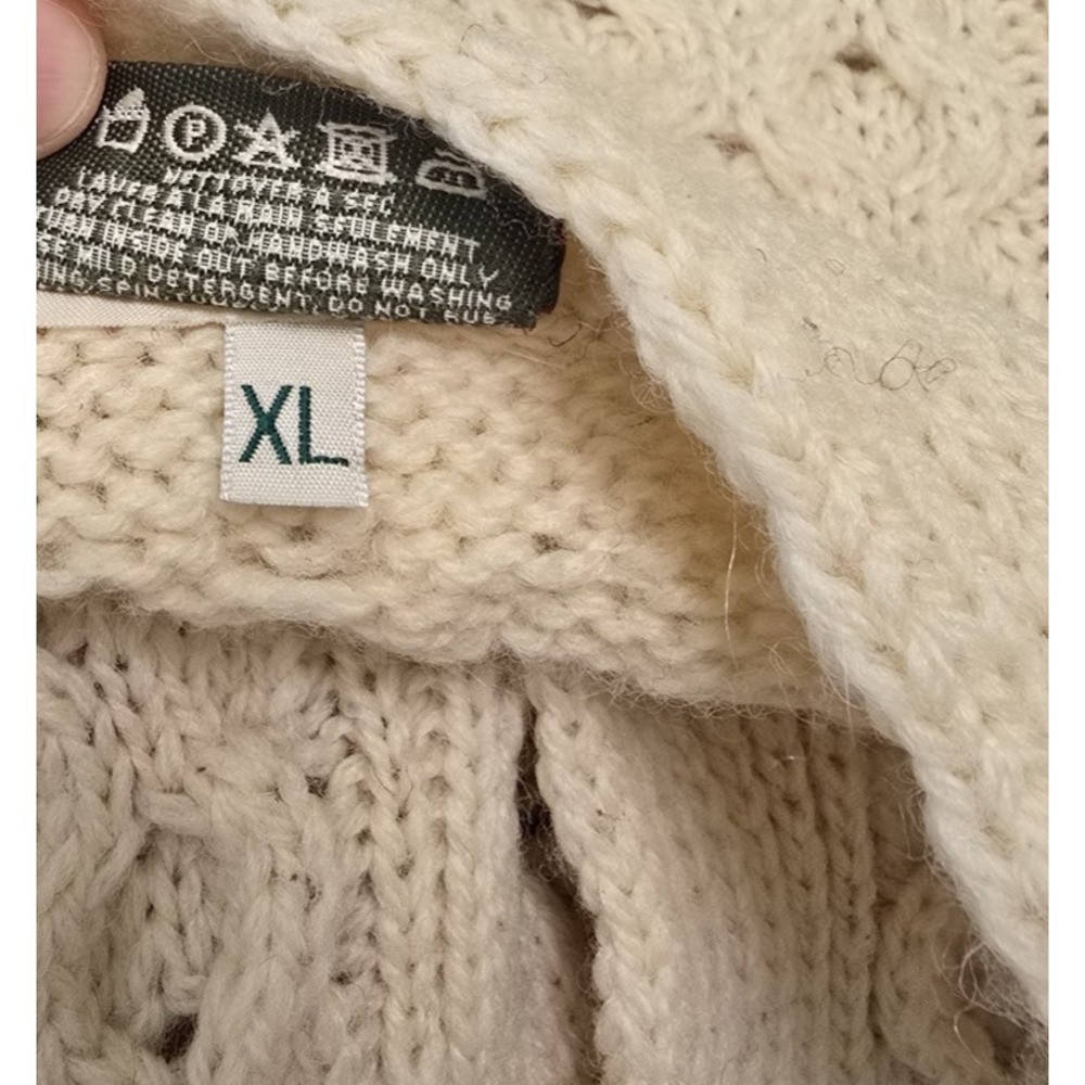 Carraig Donn Mens Size XL Wool Knit Fisherman Sweater Vest Ireland White - Picture 4 of 8